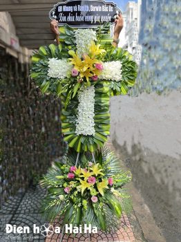 Vòng hoa tang Công Giáo - Thập giá