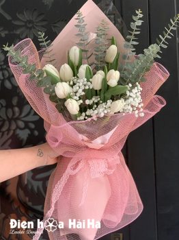 Bó hoa chúc mừng – Tulip trắng