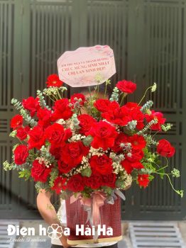 Giỏ hoa hồng hoa tặng sinh nhật – Tặng Em