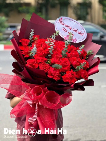 Bó hoa hồng đỏ hoa tặng sinh nhật – Mãi yêu