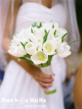 Bó hoa cưới Tulip trắng – Thiên Thần