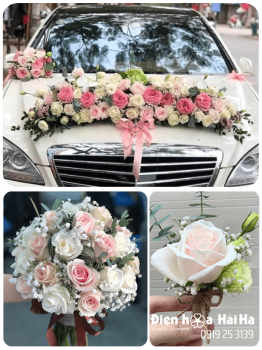 (SET26) Xe hoa cưới mầu hồng nhạt - Nồng Nàn
